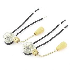 uxcell® 2pcs AC 6A 125V 2 Wired Ceiling Fan Light Pull Chain Switch ...